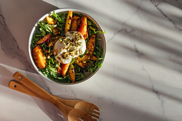 Fresh Summer Salad with Grilled Peaches