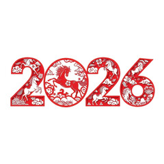 Chinese New Year 2026 Year of the Horse Paper Cut.