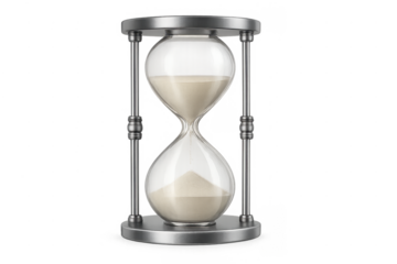 Hourglass device measuring time with falling sand