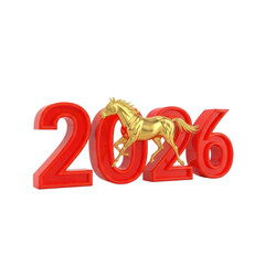 Golden Horse Symbolizing Year 2026 Celebration.