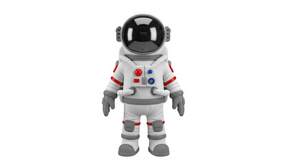 Fototapeta premium Cute Cartoon Astronaut in White Suit