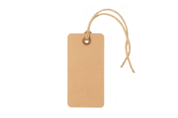 Blank brown craft paper tag with string