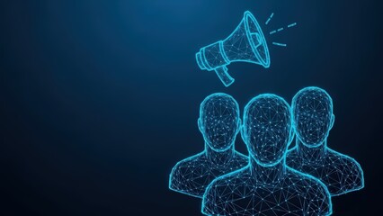 Digital communication with a loudspeaker broadcasting to a group of connected people