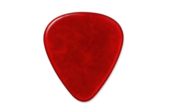 Red guitar pick playing musical instrument accessory