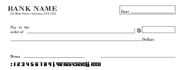 PNG Vector Minimal Blank Cheque template format Transparent image 
