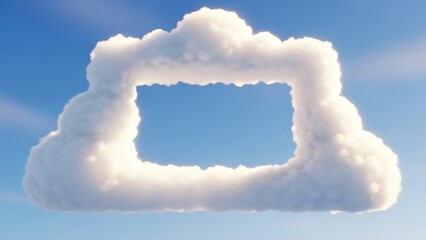 Cloud Frame with Blue Sky Background.