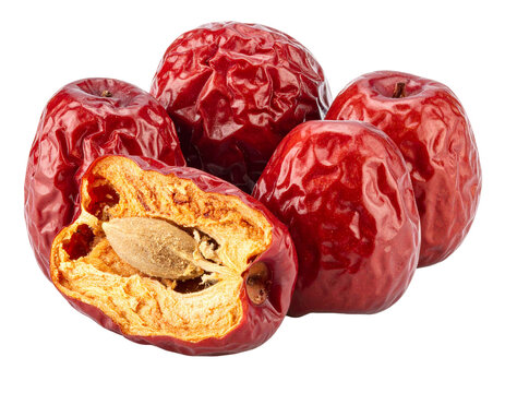Dried Jujube Fruits with Seed Visible.