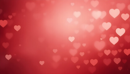 Romantic Red Background with Glowing Heart Shaped Bokeh Lights for Valentine's Day,  Mockup , Valentine's Day Flat Lay  chinese new year