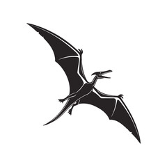 Flying Pterosaur Silhouette Illustration © MSTBENUARA