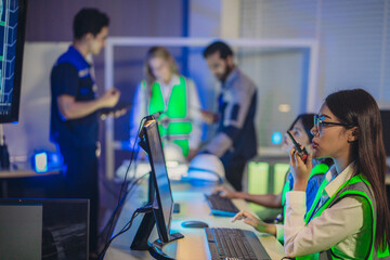 Engineers Coordinating Real Time Monitoring, Digital Site Plans, and Emergency Response