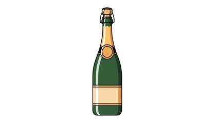 Bottle of Champagne Illustration.