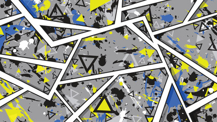 Abstract Geometric Racing Background with Modern Splatter and Triangle Pattern