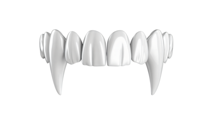 Vampire Teeth Fangs White Studio Shot Isolated on White Background for Cosplay