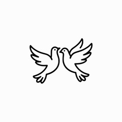 Obraz premium Two doves flying together in peaceful harmony