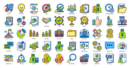 Business and Finance Filled Line Icon Pack