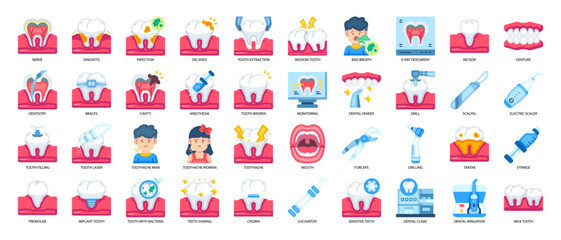 Dentistry Flat Icon Pack