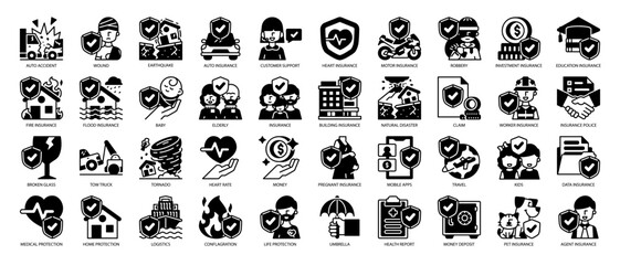 Insurance Solid Icon Pack