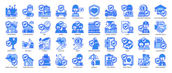 Insurance Blue Icon Pack