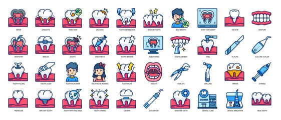 Dentistry Filled Line Icon Pack