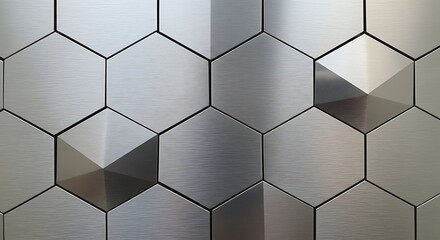Abstract metal hexagon pattern modern geometric design and texture