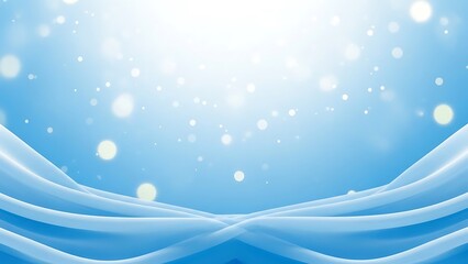 Beautiful blue background with shining lights and wavy lines