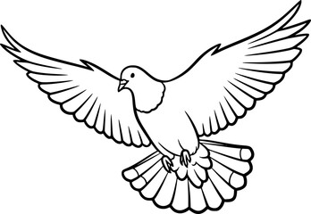 Obraz premium Flying Bird Silhouette Vector Illustration
