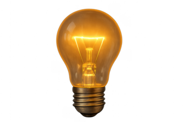 Glowing incandescent light bulb illuminating new ideas