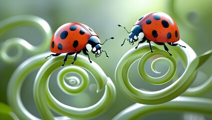 ladybug on green leaf