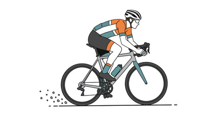 Obraz premium Cyclist in Action: A Dynamic Illustration of a Person Riding a Bicycle.