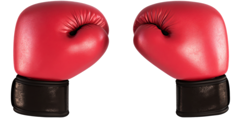 Professional red boxing gloves ready for competition and training are perfect for sports promotion, gym advertisements, and fitness related marketing materials