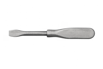 Silver flat head screwdriver tool for repair on transparent background