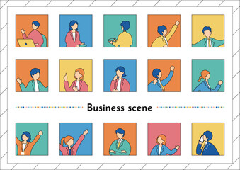 ビジネスシーン人物アイコン素材集