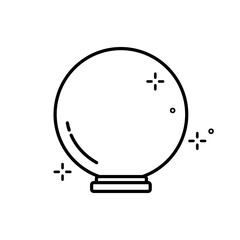 Crystal Ball icon isolate on white background.