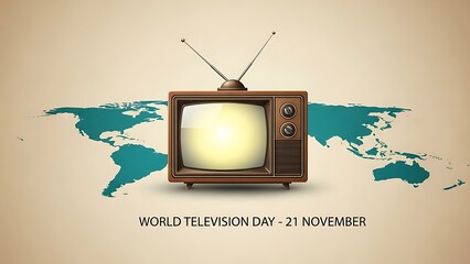 World Television Day celebrated on November 21 with vintage television set illustration