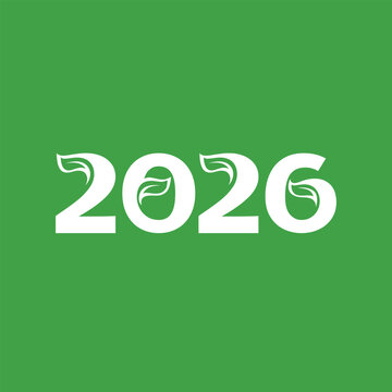 Modern green leaf natural flat design for a 2026