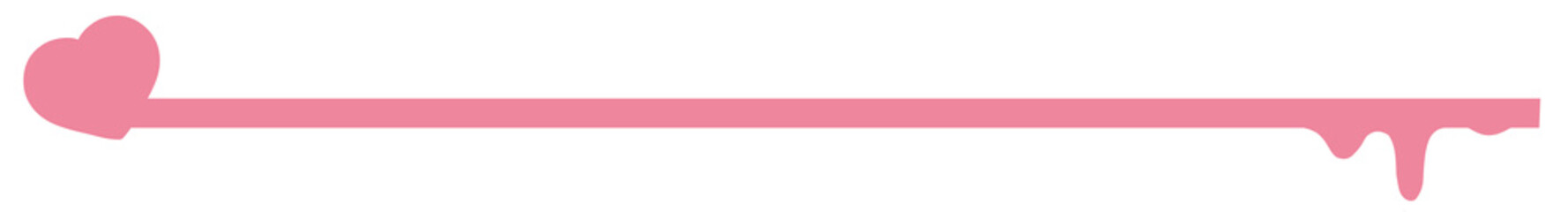溶けるライン素材ハートピンク