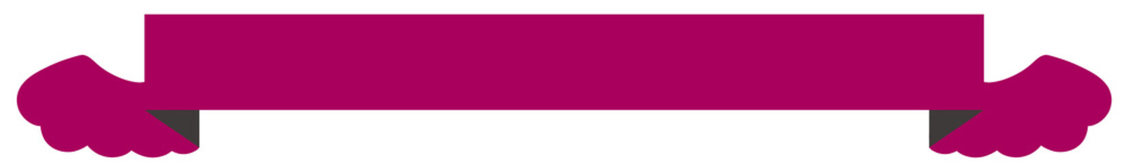 可愛い羽デザインのリボン素材濃いピンク