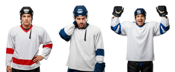 Dynamic Ice Hockey Players in Action, Celebrating and Expressing Emotions in Competitive Sports Environment