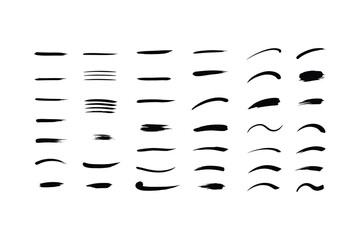 Hand drawn brush strokes and underline elements