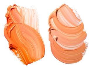 Two abstract swirls of creamy foundation, highlighting skin tones