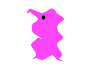 Obraz premium Abstract Pink Organic Fluid Shape with Black Eye Minimalist Graphic Element