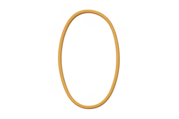 Gold oval border frame isolated on transparent background