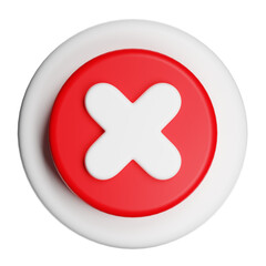 Red 3d cancel mark choosing rejection