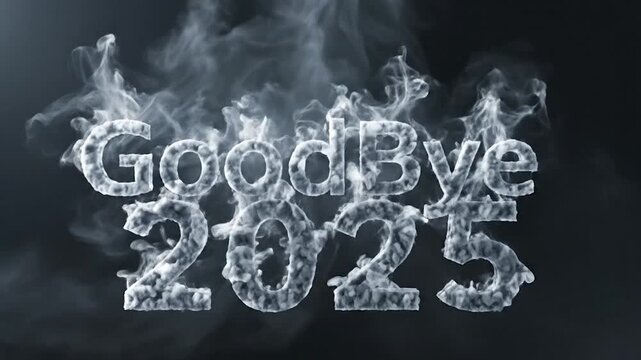 Goodbye 2025 - A Year in Review with Cloud Formations and Smoke Effects.