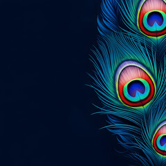 Obraz premium Vibrant peacock feathers with iridescent eyespots
