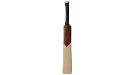 Cricket Bat in Classic Design with Brown Handle and Light Wooden Blade in Studio Lighting for Sports Equipment