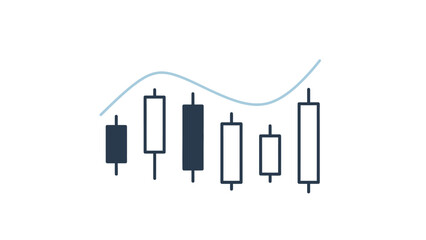 candlestick chart icon, bullish and bearish movement
