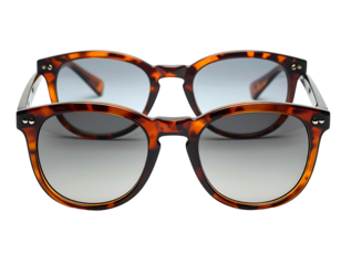 Tortoiseshell patterned glasses with gradient lenses
