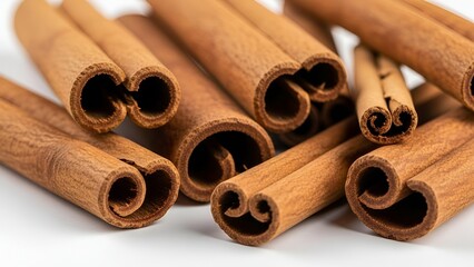 Aromatic Cinnamon Sticks Close-Up: Culinary Spice for Flavorful Recipes and Sweet Treats