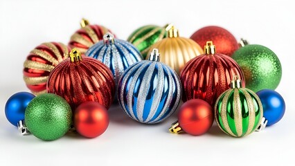 Colorful christmas ornaments collection providing festive and celebratory holiday cheer for